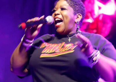 Singer in a live show