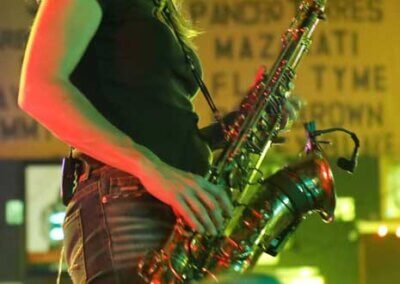 Saxophone player in a live show